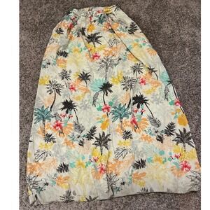 CORLY Tropical Palm Tree Floral Maxi Dress Size S Beach Vacation Resortwear‎